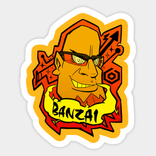 BANZAI! Goji Rokkaku gold Sticker